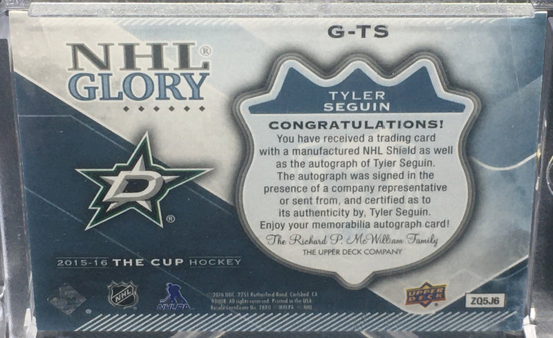 2015 UPPER DECK THE CUP - NHL GLORY - T. SEGUIN - #G-TS - #'D/10 - AUTOGRAPH