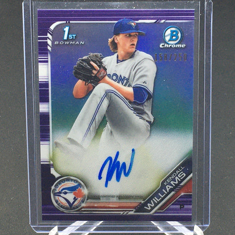 2019 TOPPS BOWMAN CHROME - PURPLE - 1ST BOWMAN - K. WILLIAMS - #CDA-KW - #'D/250 - AUTOGRAPH