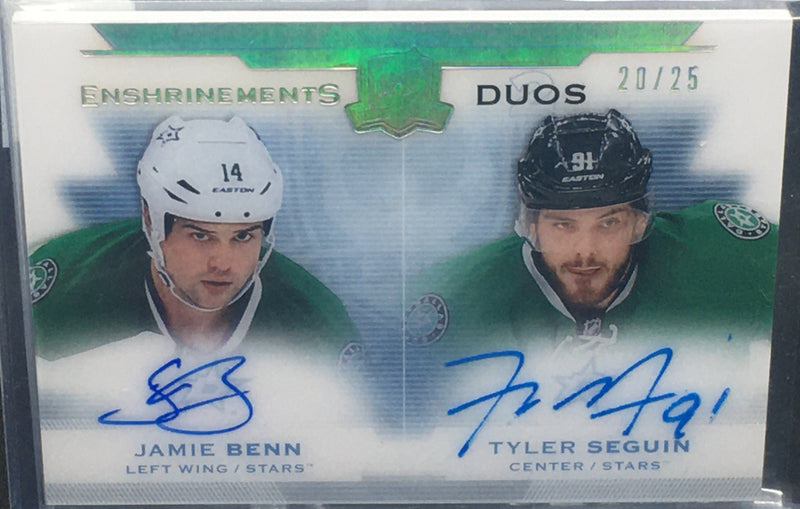 2015 UPPER DECK THE CUP - ENSHRINEMENTS DUOS - J. BENN / T. SEGUIN - #E2-BS - #'D/25 - DUAL AUTOGRAPHS