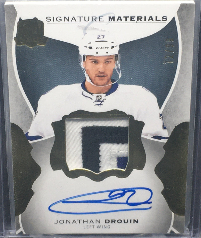 2016 UPPER DECK THE CUP - SIGNATURE MATERIALS - J. DROUIN - #SI-JD - #'D/99 - AUOTOGRAPH PATCH