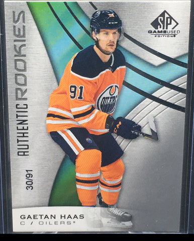 2019 UPPER DECK SP GAME USED - AUTHENTIC ROOKIES - G. HAAS - #118 - #'D/91 - RC