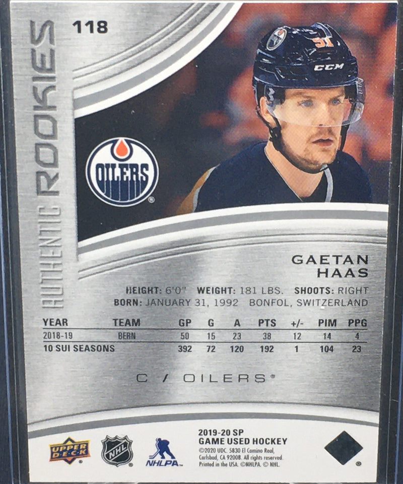 2019 UPPER DECK SP GAME USED - AUTHENTIC ROOKIES - G. HAAS - #118 - #'D/91