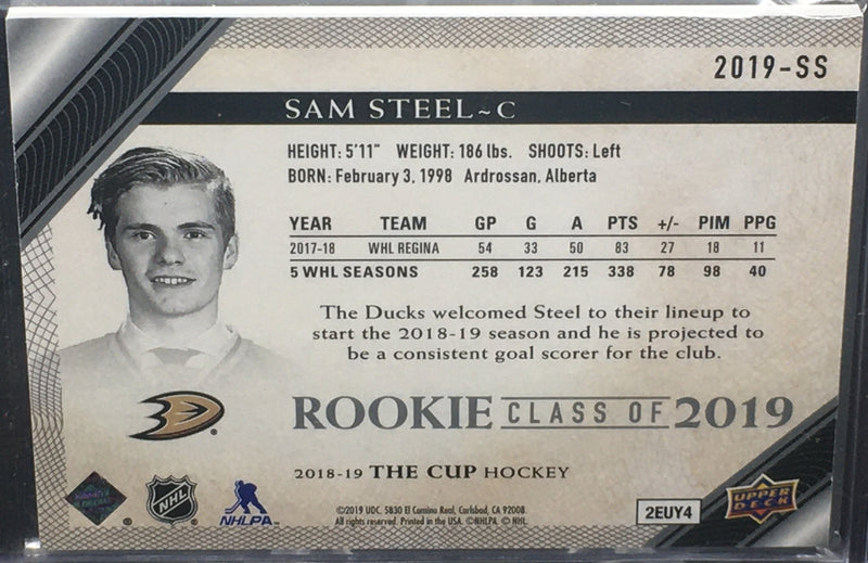 2018 UPPER DECK THE CUP - ROOKIE CLASS OF 2019 - S. STEEL - #2019-SS - #'D/249