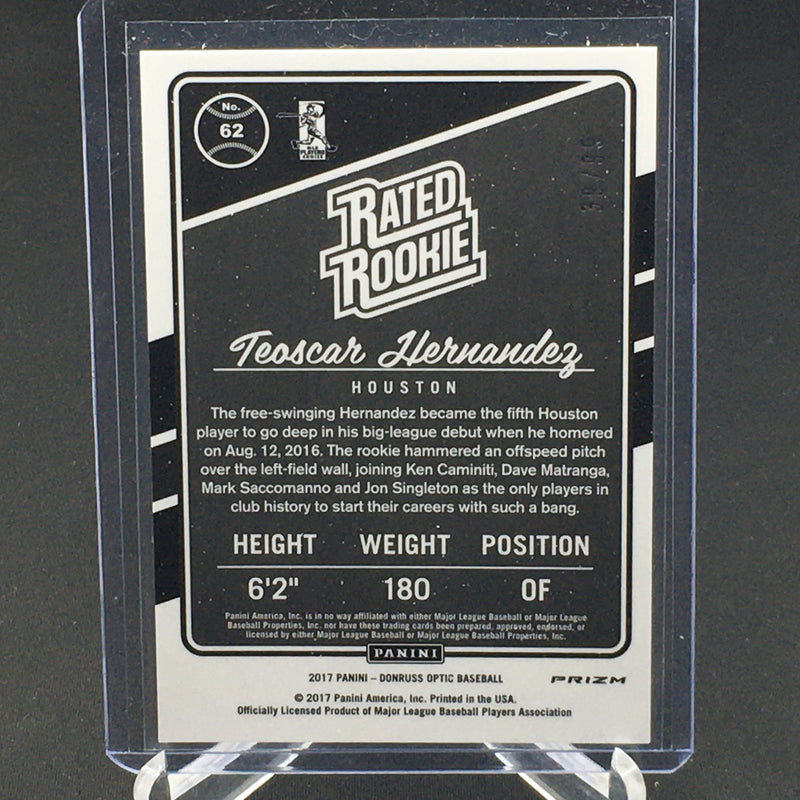 2017 PANINI DONRUSS OPTIC - RED PRIZM - RATED ROOKIE - T. HERNANDEZ - #62 - #'D/99 - RC