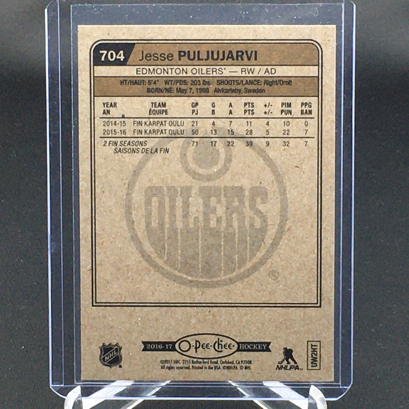 2016 O-PEE-CHEE - MARQUEE ROOKIES - J. PULJUJARVI -