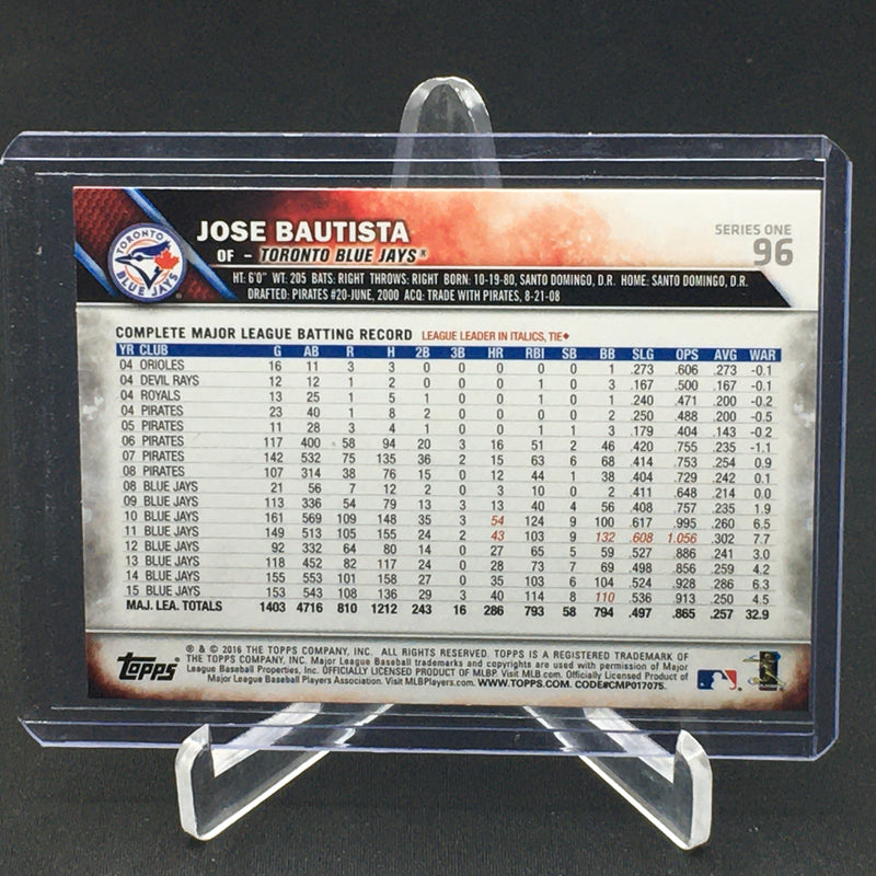 2016 TOPPS SERIES ONE - BAT FLIP - J. BAUTISTA -