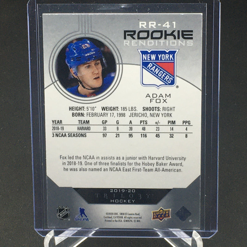 2019 UPPER DECK TRILOGY - ROOKIE RENDITIONS - A. FOX -