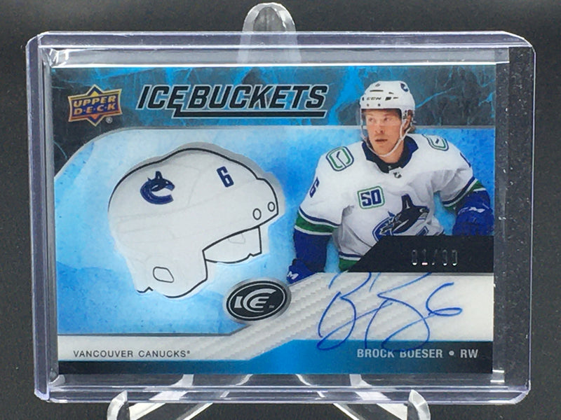 2019 UPPER DECK ICE - ICE BUCKETS - B. BOESER - #1B-BB - #'D/99 - AUTOGRAPH - MINI HELMET