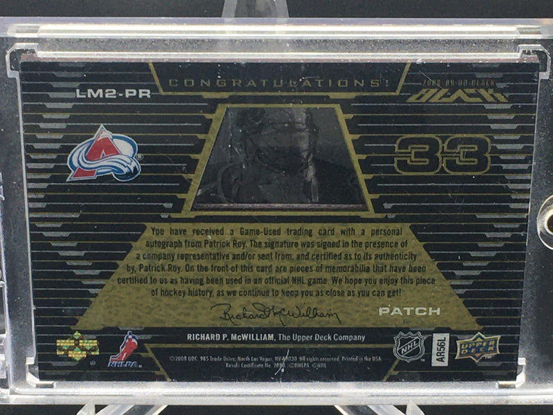 2008 UPPER DECK BLACK - LUSTROUS MATERIALS - P. ROY - #LM2-PR - #D'/10 - AUTOGRAPH - PATCH