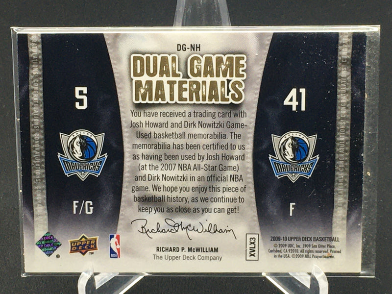 2009 UPPER DECK - DUAL GAME MATERIALS - J. HOWARD/ D. NOWITZKI - #DG-NH - #'D/150 - DUAL RELIC