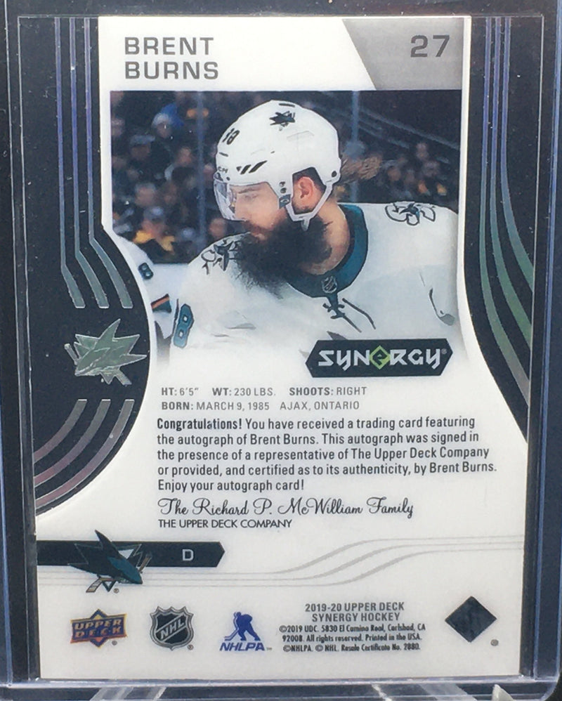 2019 UPPER DECK SYNERGY - B. BURNS - #27 - #'D/19 - AUTOGRAPH