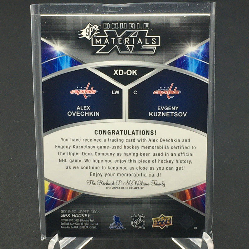 2019 UPPER DECK SPX - DOUBLE XL MATERIALS - A. OVECHKIN/ E. KUZNETSOV - #XD-OK - #'D/49 - DUAL RELIC