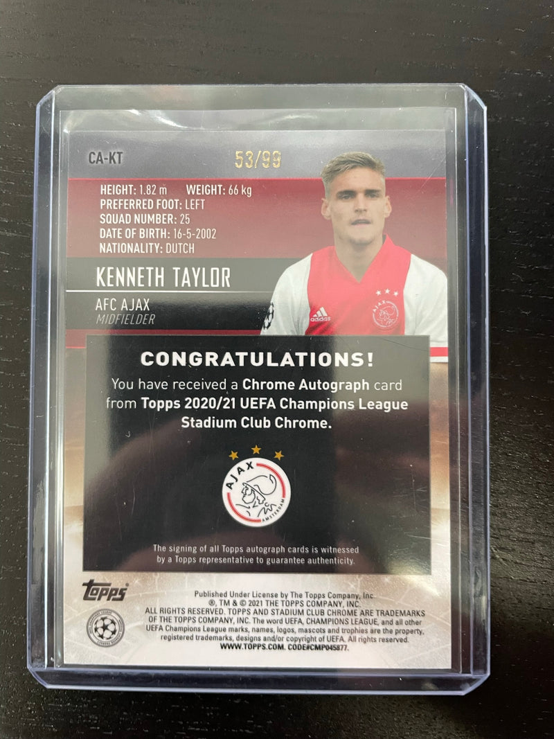 2021 TOPPS STADIUM CLUB CHROME - REFRACTOR - K. TAYLOR - #CA-KT - #'D/99 - AUTOGRAPH - RC