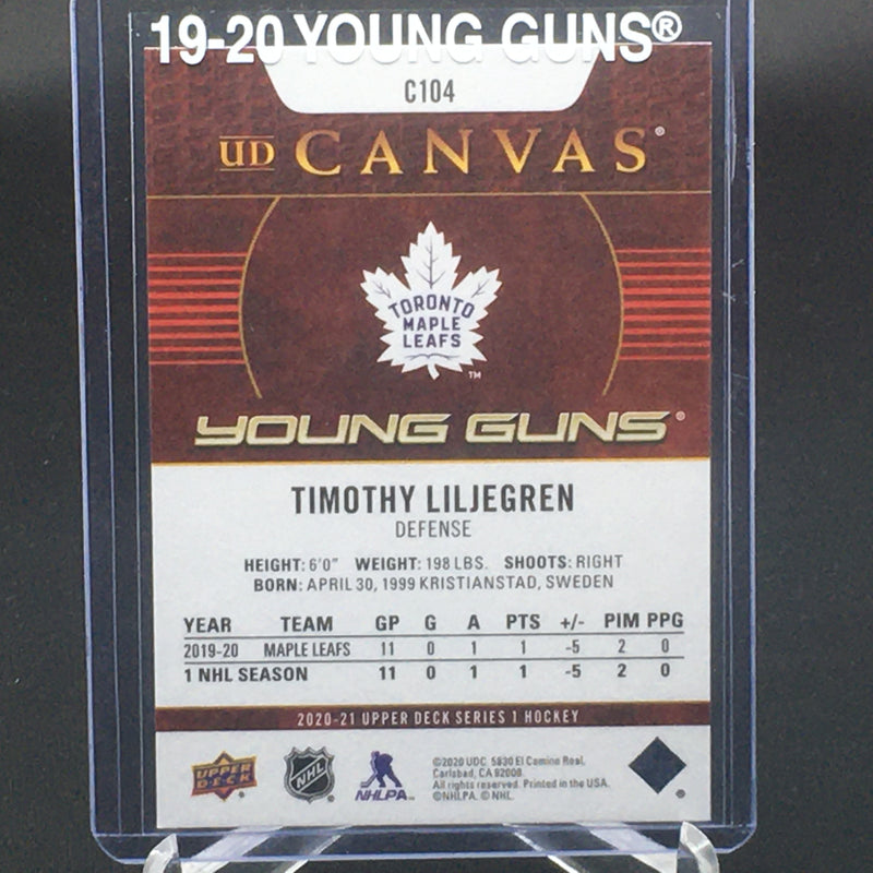 2020 UPPER DECK SERIES ONE - UD CANVAS - YOUNG GUNS - T. LILJEGREN -