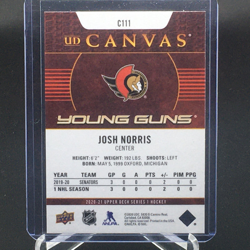 2020 UPPER DECK SERIES ONE - UD CANVAS - YOUNG GUNS - J. NORRIS -