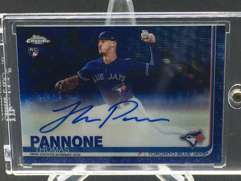 2019 TOPPS CHROME - BLUE WAVE REFRACTOR - T. PANNONE - #RA-TP - #'D/150 - AUTOGRAPH - RC