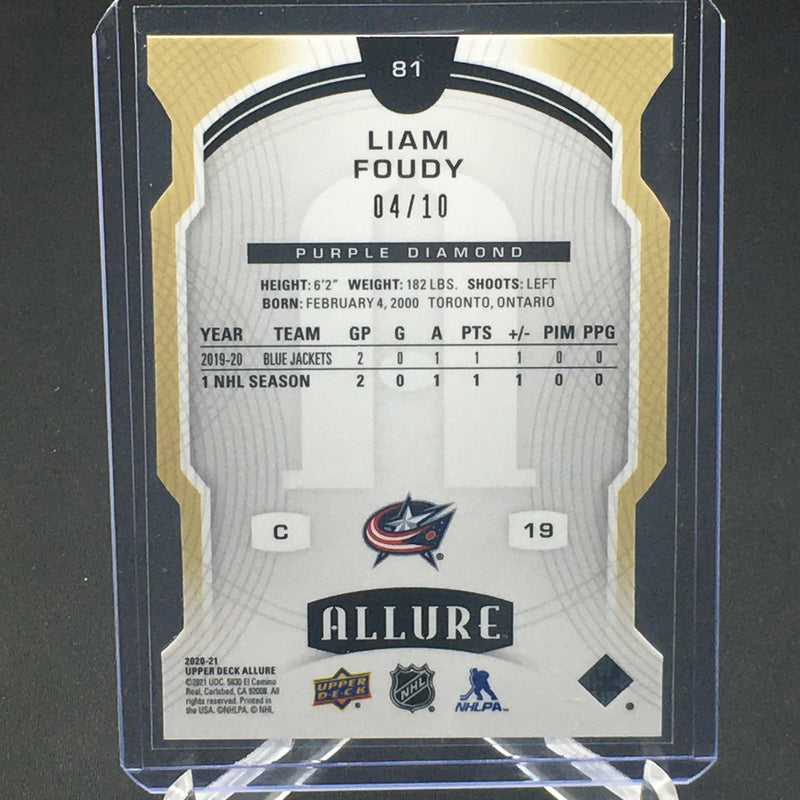 2020 UPPER DECK ALLURE - PURPLE DIAMOND - L. FOUDY - #81 - #'D/10 - RC