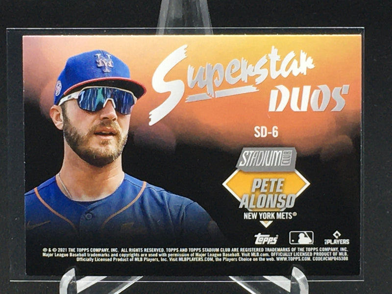 2021 TOPPS STADIUM CLUB - SUPERSTAR DUOS - J. DEGROM / P. ALONSO -
