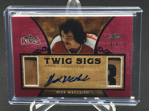 2016 LEAF LUMBER KINGS - TWIG SIGS - R. MACLEISH - #TS-RML - #'D/3 - AUTOGRAPH - STICK RELIC