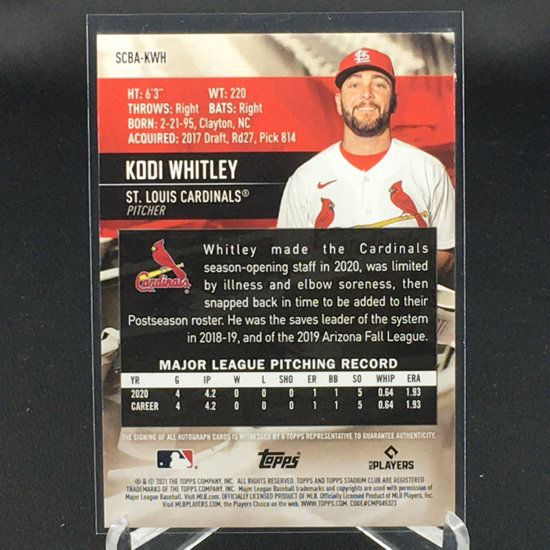 2021 TOPPS STADIUM CLUB - K. WHITLEY -