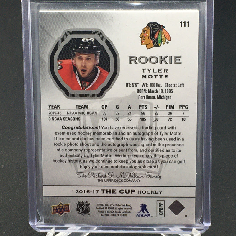 2016 UPPER DECK THE CUP - ROOKIE AUTO PATCH - T. MOTTE - #111 - #'D/249 - PATCH - AUTOGRAPH - RC