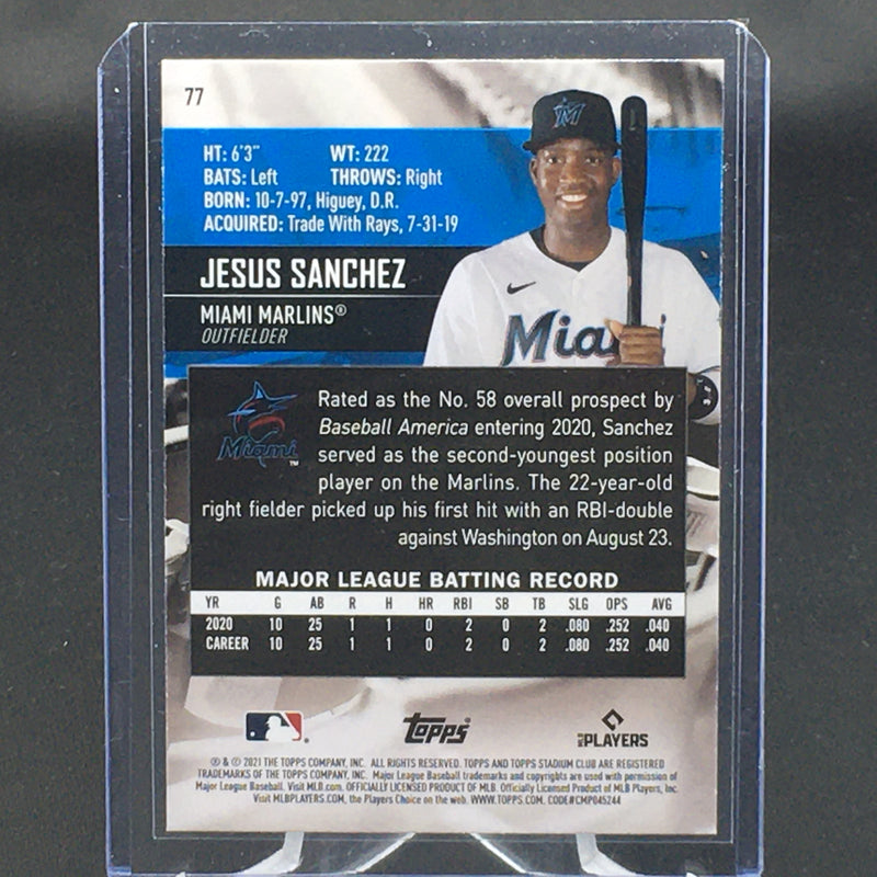 2021 TOPPS STADIUM CLUB - J. SANCHEZ -
