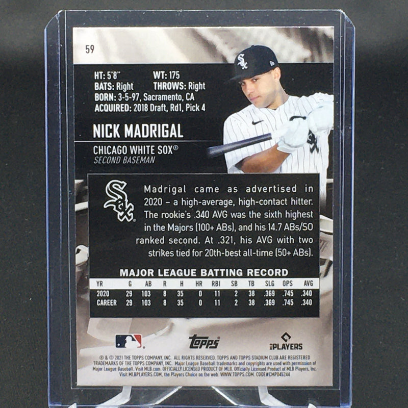 2021 TOPPS STADIUM CLUB - N. MADRIGAL -