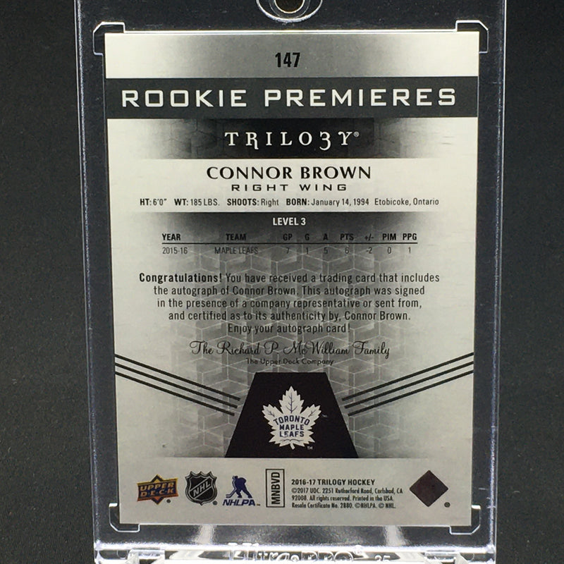 2016 UPPER DECK TRILOGY - ROOKIE PREMIERES - C. BROWN - #147 - #'D/3 - AUTOGRAPH