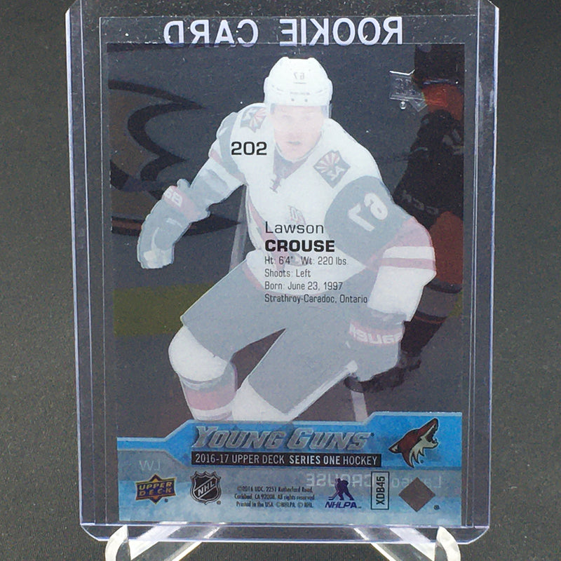 2016 UPPER DECK SERIES ONE - CLEAR CUT - YOUNG GUNS - L. CROUSE -