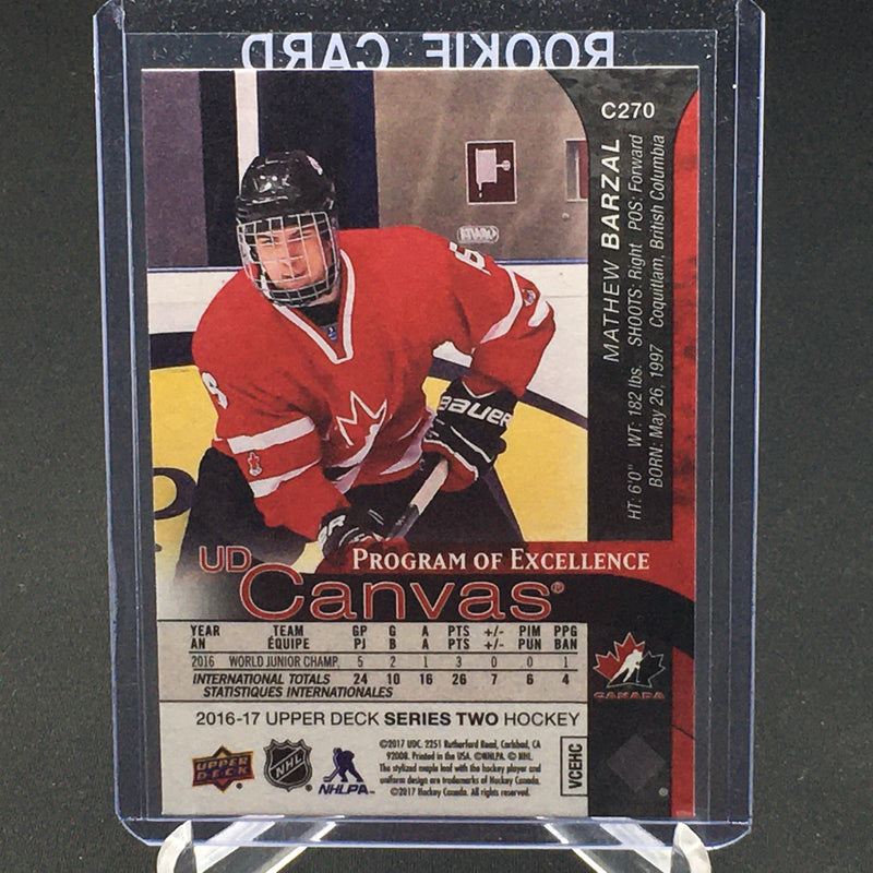 2016 UPPER DECK SERIES TWO - UD CANVAS - PROGRAM OF EXCELLENCE - M. BARZAL -