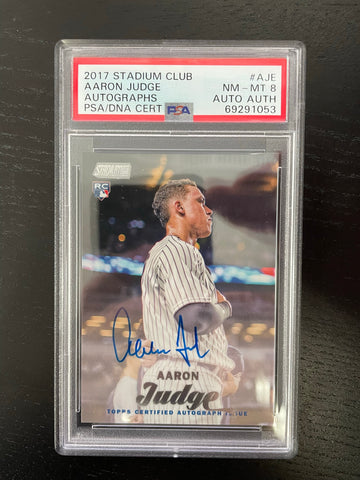 2017 TOPPS STADIUM CLUB - A. JUDGE - #SCAAJE - AUTOGRAPH - PSA 8 - RC***