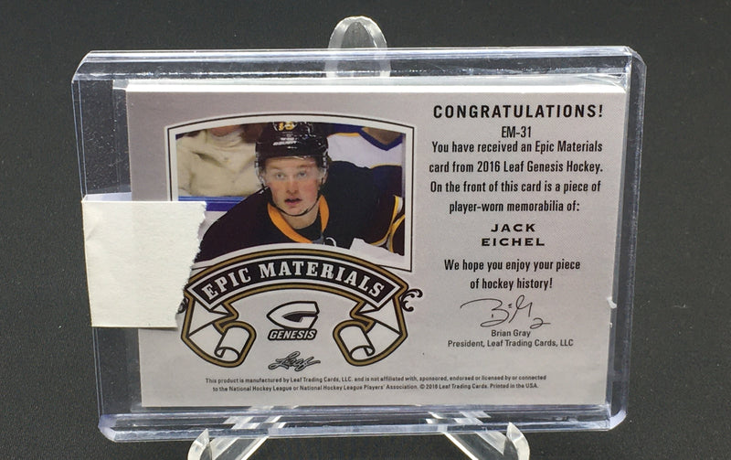 2016 LEAF GENESIS - EPIC MATERIALS - J. EICHEL - #EM-31 - #'D/15 - JERSEY