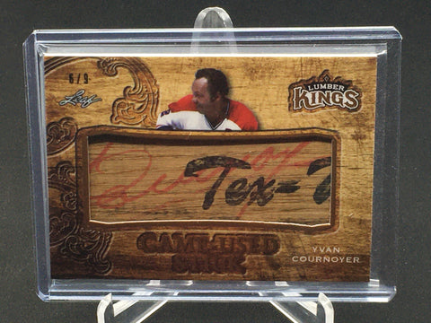 2016 LEAF LUMBER KINGS - GAME-USED STICK - Y. COURNOYER - #GS-76 - #'D/9 - STICK RELIC AUTOGRAPHED