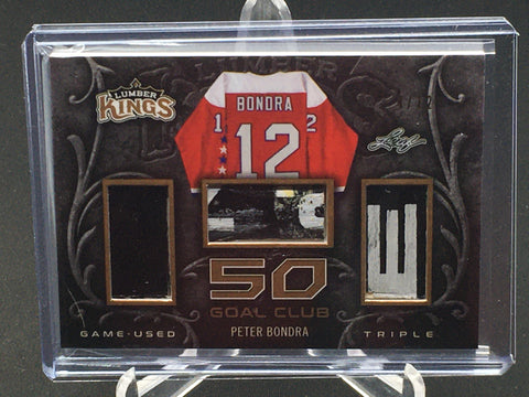 2016 LEAF LUMBER KINGS - 50 GOASL CLUB - P. BONDRA - #GC-40 - #'D/12 - STICK RELIC