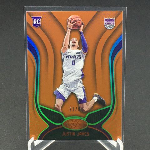 2019 PANINI CERTIFIED - ORANGE - J. JAMES - #198 - #'D/99 - RC