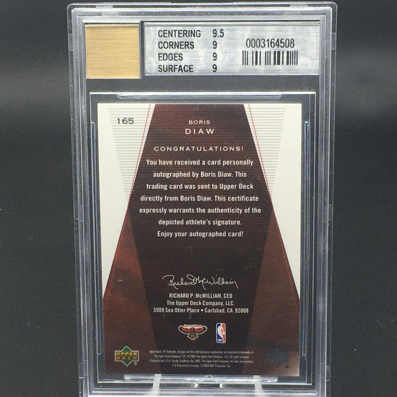 2003 - SP AUTHENTIC - ROOKIE AUTHENTICS - B. DIAW - #165 - #'D/1250 - AUTOGRAPH - BGS 9 - RC