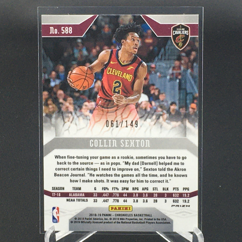 2018 PANINI CHRONICLES - C. SEXTON - #588 - #'D/149 - RED PRIZM - RC