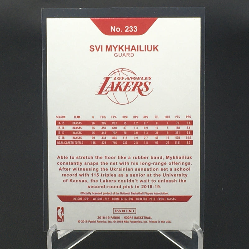 2018 PANINI HOOPS - RED BACK SP - S. MYKHAILIUK -