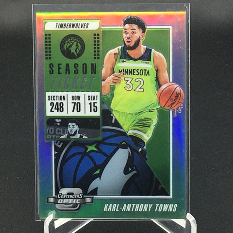 2018 PANINI CONTENDERS OPTIC- SEASON TICKET PRIZM - K. ANTHONY TOWNS- #48