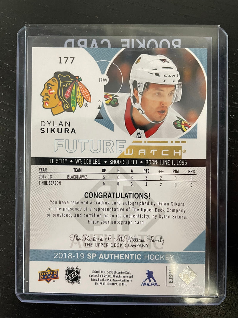 2018 UPPER DECK SP AUTHENTIC - FUTURE WATCH AUTO - D. SIKURA - #177 - #'D/999 - AUTOGRAPH - RC