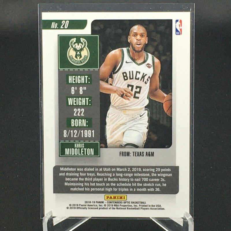 2018 PANINI CONTENDERS OPTIC- SEASON TICKET - K. MIDDLETON -