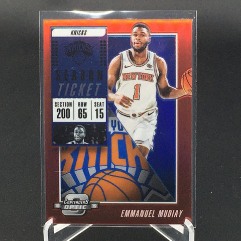 2018 PANINI CONTENDERS OPTIC - RED SEASON TICKET PRIZM - E. MUDIAY - #15