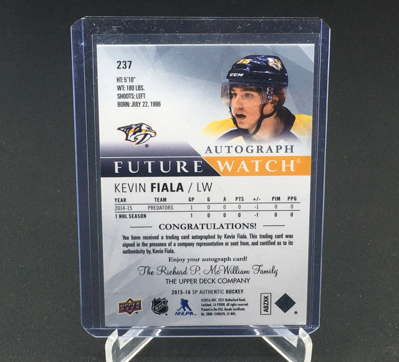 2015 UPPER DECK AUTHENTIC - FUTURE WATCH - K. FIALA -