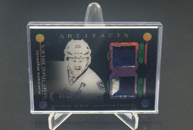 2017 UPPER DECK ARTIFACTS - H. SEDIN - #HH-HS - #'D/27 - GLOVE PATCH