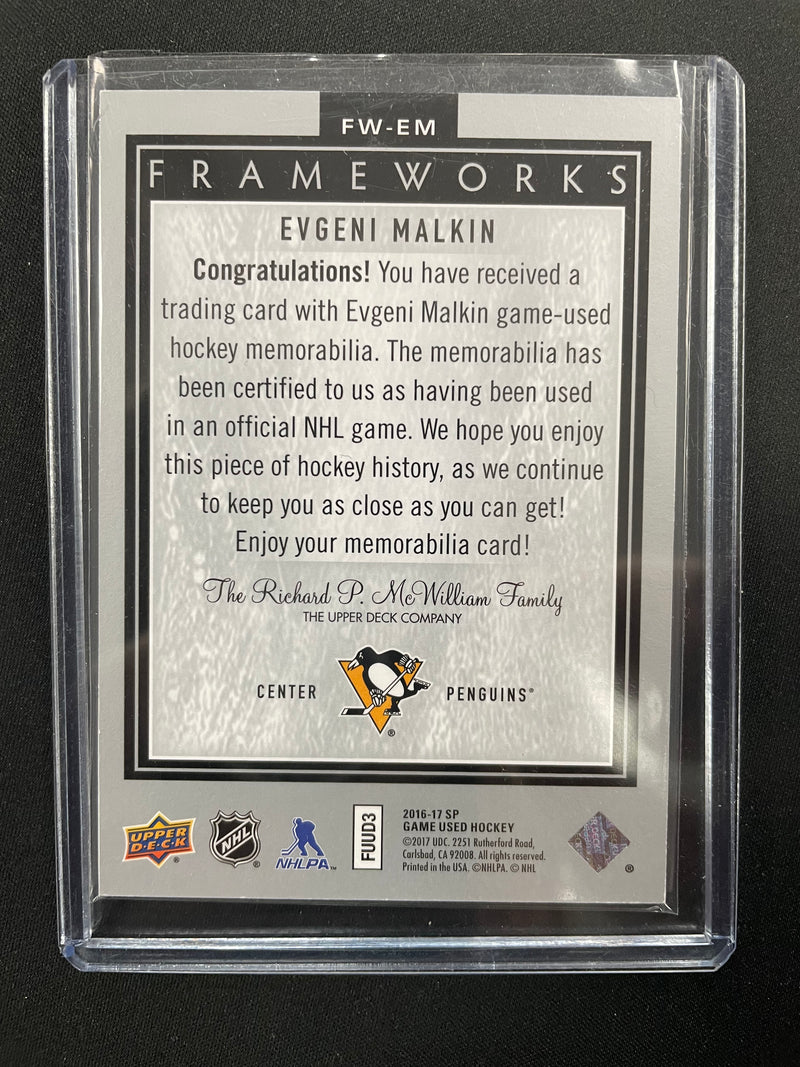 2016 UPPER DECK SP GAME USED - FRAMEWORKS - E. MALKIN -