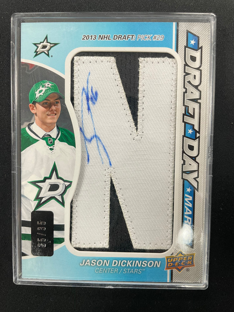 2016 UPPER DECK SP GAME USED - DRAFT DAY MARKS - J. DICKINSON - #DDM-JD - #'D/35 - RELIC - AUTOGRAPH