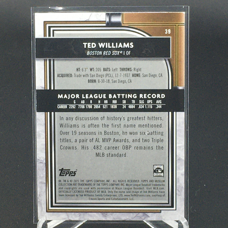 2021 TOPPS MUSEUM COLLECTION - T. WILLIAMS - #39 - #'D/150 - BLUE PARRALEL
