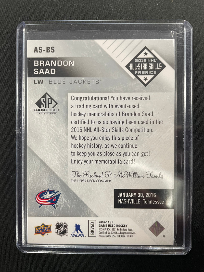 2016 UPPER DECK SP GAME USED - ALL-STAR SKILLS FABRICS - B. SAAD -