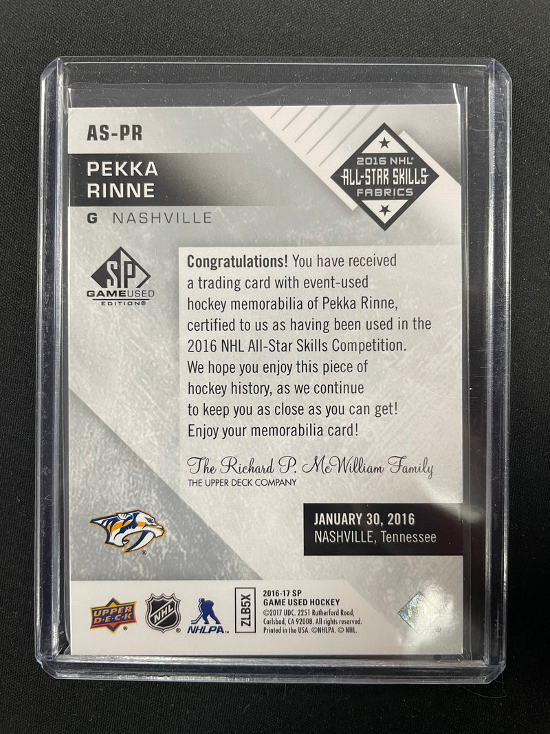 2016 UPPER DECK SP GAME USED - ALL-STAR SKILLS FABRICS - P. RINNE -