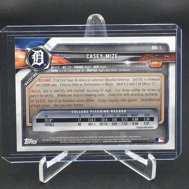 2018 TOPPS BOWMAN - 1ST BOWMAN - C. MIZE -